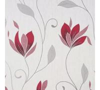 Crown Synergy Floral Red and Grey Wallpaper Textured Vinyl Feature Wall