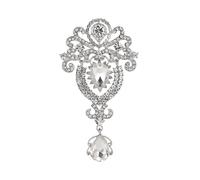 Crown Teardrop Rhinestone Brooch Pin Women Men Suit Dress Coat Lapel Pin Splendid Crystal Crown Waterdrop Safty Pin Royal Crown Collar Pin Mother's Day Gift