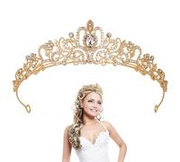 Crown Tiara for Women Girls Gold Crystal Princess Crowns Wedding Tiaras for Bride Elegant Crown Royal Queen Bridal Jewelry Rhinestone Headband for Wedding Prom Bridal Party Halloween Costume Christmas