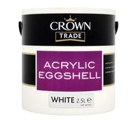 CROWN Trade Acrylic Eggshell Paint White 2.5l