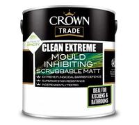 Crown Trade Clean Extreme Mould Inhibiting Scrubbable Matt, 2.5L, Botany Bay - J8221G