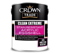 Crown Trade Clean Extreme Stain Resistant Acrylic Eggshell, White 5L