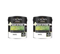 Crown Trade Clean Extreme Stain Resistant Scrubbable Matt White 2.5L Pack Of 2