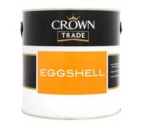 Crown Trade Eggshell Paint 1 Litre or 2.5 Litre White or Black Solvent Based