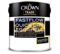 Crown Trade Fast Flow Quick Dry Eggshell, 1L, 2.5L, White, Water-Based