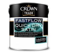 Crown Trade Fastflow Quick Dry Satin 5L, Seldom Seen - F7780C, Low sheen satin paint