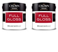 Crown Trade Full Gloss Paint Brilliant White 2.5L Pack Of 2