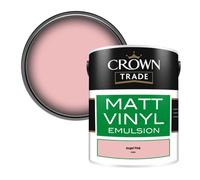 Crown Trade Vinyl Matt Walls & Ceilings Emulsion Paint Angel Pink (4606) 5L