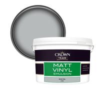 Crown Trade Vinyl Matt Walls & Ceilings Emulsion Paint Arctic Grey (L9480D) 10L