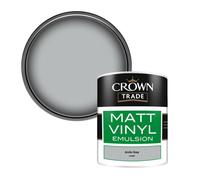 Crown Trade Vinyl Matt Walls & Ceilings Emulsion Paint Arctic Grey (L9480D) 1L