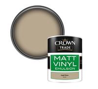 Crown Trade Vinyl Matt Walls & Ceilings Emulsion Paint Argyll Stone (B1410U) 1L