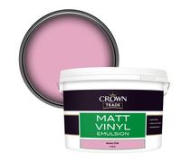 Crown Trade Vinyl Matt Walls & Ceilings Emulsion Paint Atomic Pink (V1482G) 10L