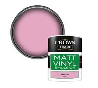 Crown Trade Vinyl Matt Walls & Ceilings Emulsion Paint Atomic Pink (V1482G) 1L