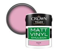 Crown Trade Vinyl Matt Walls & Ceilings Emulsion Paint Atomic Pink (V1482G) 5L