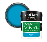 Crown Trade Vinyl Matt Walls & Ceilings Emulsion Paint Bahama Blue (M7274M) 5L