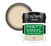Crown Trade Vinyl Matt Walls & Ceilings Emulsion Paint Biscotti (B0700W) 5L
