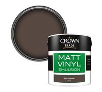 Crown Trade Vinyl Matt Walls & Ceilings Emulsion Paint Bitter Chocolate (Z5070U) 2.5L