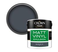 Crown Trade Vinyl Matt Walls & Ceilings Emulsion Paint Black Glass No. 194 (194) 2.5L