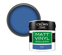 Crown Trade Vinyl Matt Walls & Ceilings Emulsion Paint Blue Fjord (Q1135C) 2.5L