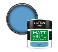 Crown Trade Vinyl Matt Walls & Ceilings Emulsion Paint Blue Heaven (5225) 2.5L