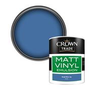 Crown Trade Vinyl Matt Walls & Ceilings Emulsion Paint Bright Blue Jay (P8144L) 1L