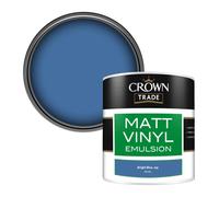 Crown Trade Vinyl Matt Walls & Ceilings Emulsion Paint Bright Blue Jay (P8144L) 250Ml Tester