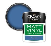 Crown Trade Vinyl Matt Walls & Ceilings Emulsion Paint Bright Blue Jay (P8144L) 5L