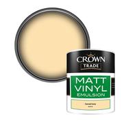 Crown Trade Vinyl Matt Walls & Ceilings Emulsion Paint Carved Ivory (B4781N) 1L