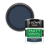 Crown Trade Vinyl Matt Walls & Ceilings Emulsion Paint Cgf Midnight Blue (P6062E) 1L