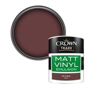 Crown Trade Vinyl Matt Walls & Ceilings Emulsion Paint Cgf Ox Blood (W8062M) 1L