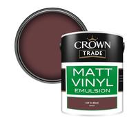 Crown Trade Vinyl Matt Walls & Ceilings Emulsion Paint Cgf Ox Blood (W8062M) 5L