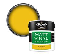 Crown Trade Vinyl Matt Walls & Ceilings Emulsion Paint Cgf Yellow Canary (B6574G) 2.5L