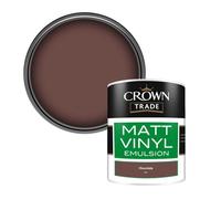 Crown Trade Vinyl Matt Walls & Ceilings Emulsion Paint Chocolate (511) 1L