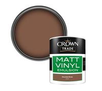 Crown Trade Vinyl Matt Walls & Ceilings Emulsion Paint Chocolate Brown (Z2121S) 1L