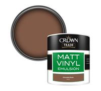 Crown Trade Vinyl Matt Walls & Ceilings Emulsion Paint Chocolate Brown (Z2121S) 250Ml Tester