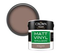 Crown Trade Vinyl Matt Walls & Ceilings Emulsion Paint Chocolate Comtesse (Y9200U) 2.5L