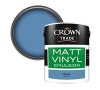 Crown Trade Vinyl Matt Walls & Ceilings Emulsion Paint Cobalt Blue Bs 381C 115 (115) 5L