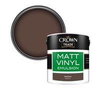 Crown Trade Vinyl Matt Walls & Ceilings Emulsion Paint Dark Brown Bs 381C 412 (412) 2.5L