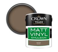 Crown Trade Vinyl Matt Walls & Ceilings Emulsion Paint Dark Earth Bs 381C 450 (450) 5L