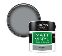 Crown Trade Vinyl Matt Walls & Ceilings Emulsion Paint Drum Hill Grey (M3290H) 2.5L