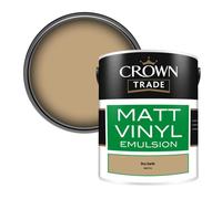 Crown Trade Vinyl Matt Walls & Ceilings Emulsion Paint Dry Earth (B0371G) 5L