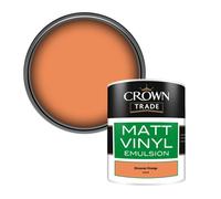 Crown Trade Vinyl Matt Walls & Ceilings Emulsion Paint Etruscan Orange (Z3363A) 1L