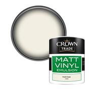 Crown Trade Vinyl Matt Walls & Ceilings Emulsion Paint Fresh Cream (C3860M) 1L