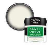 Crown Trade Vinyl Matt Walls & Ceilings Emulsion Paint Fresh Cream (C3860M) 2.5L