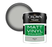 Crown Trade Vinyl Matt Walls & Ceilings Emulsion Paint Gallery Grey (C8500B) 5L