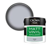 Crown Trade Vinyl Matt Walls & Ceilings Emulsion Paint Grey Daze (Q7520N) 2.5L