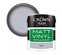 Crown Trade Vinyl Matt Walls & Ceilings Emulsion Paint Grey Daze (Q7520N) 5L