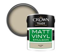 Crown Trade Vinyl Matt Walls & Ceilings Emulsion Paint Grey Umber (B7500S) 5L