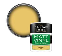 Crown Trade Vinyl Matt Walls & Ceilings Emulsion Paint Hello Yellow (B6582R) 1L