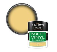 Crown Trade Vinyl Matt Walls & Ceilings Emulsion Paint Honey (5441) 1L